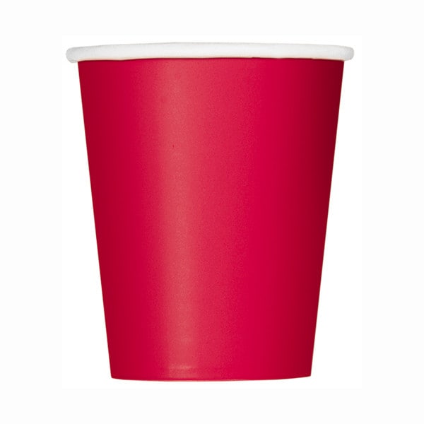 Pappmuggar 266 ml - Röda 8-pack