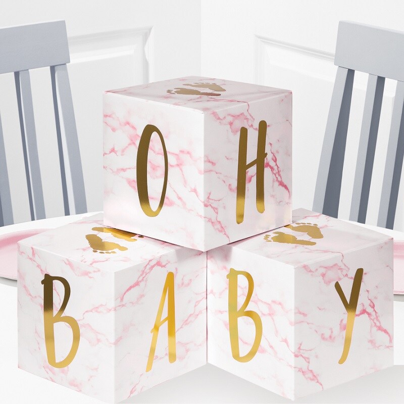 Oh Baby - Bordsdekorationer rosa 3-pack