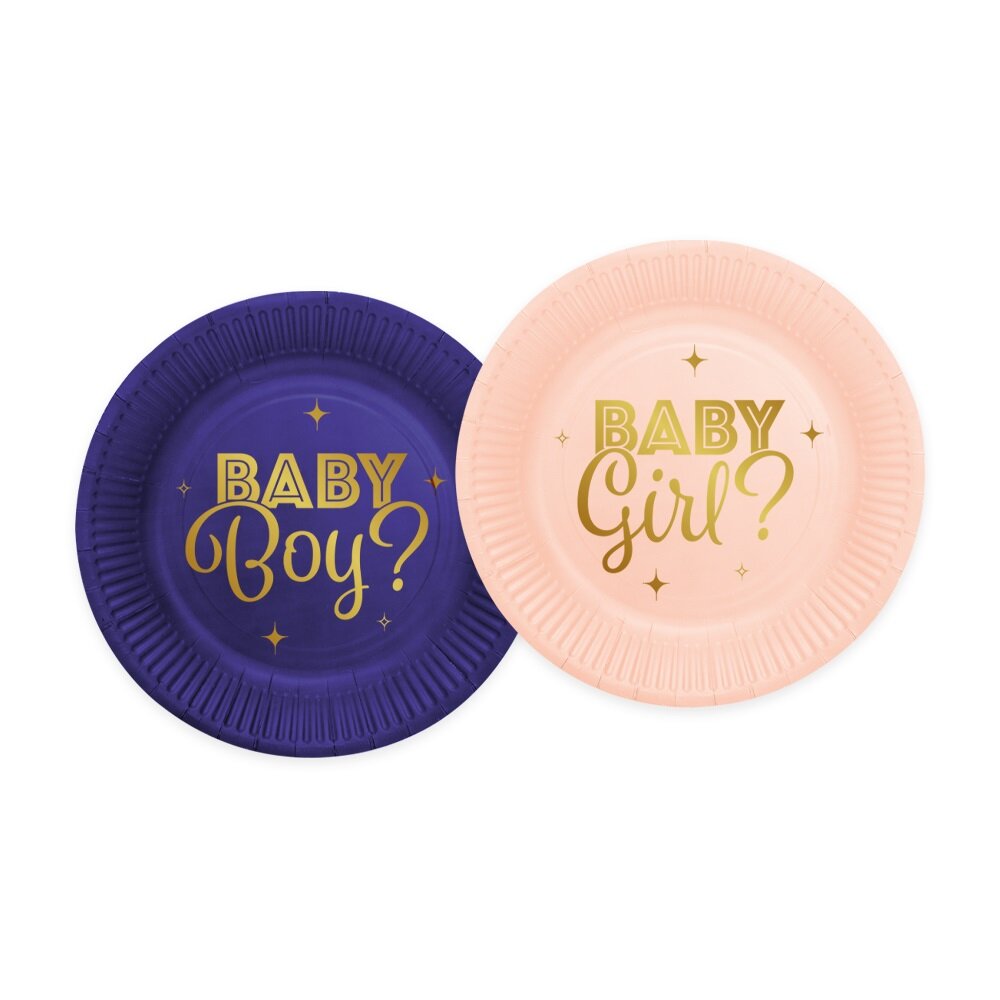 Gender Reveal Assietter 8-pack