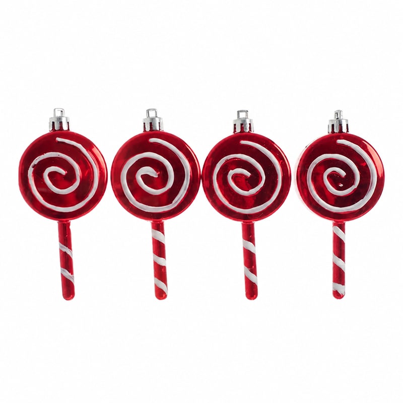 Julgranskulor Polkagrisklubbor 4-pack