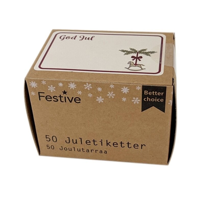 Juletiketter på rulle 50-pack