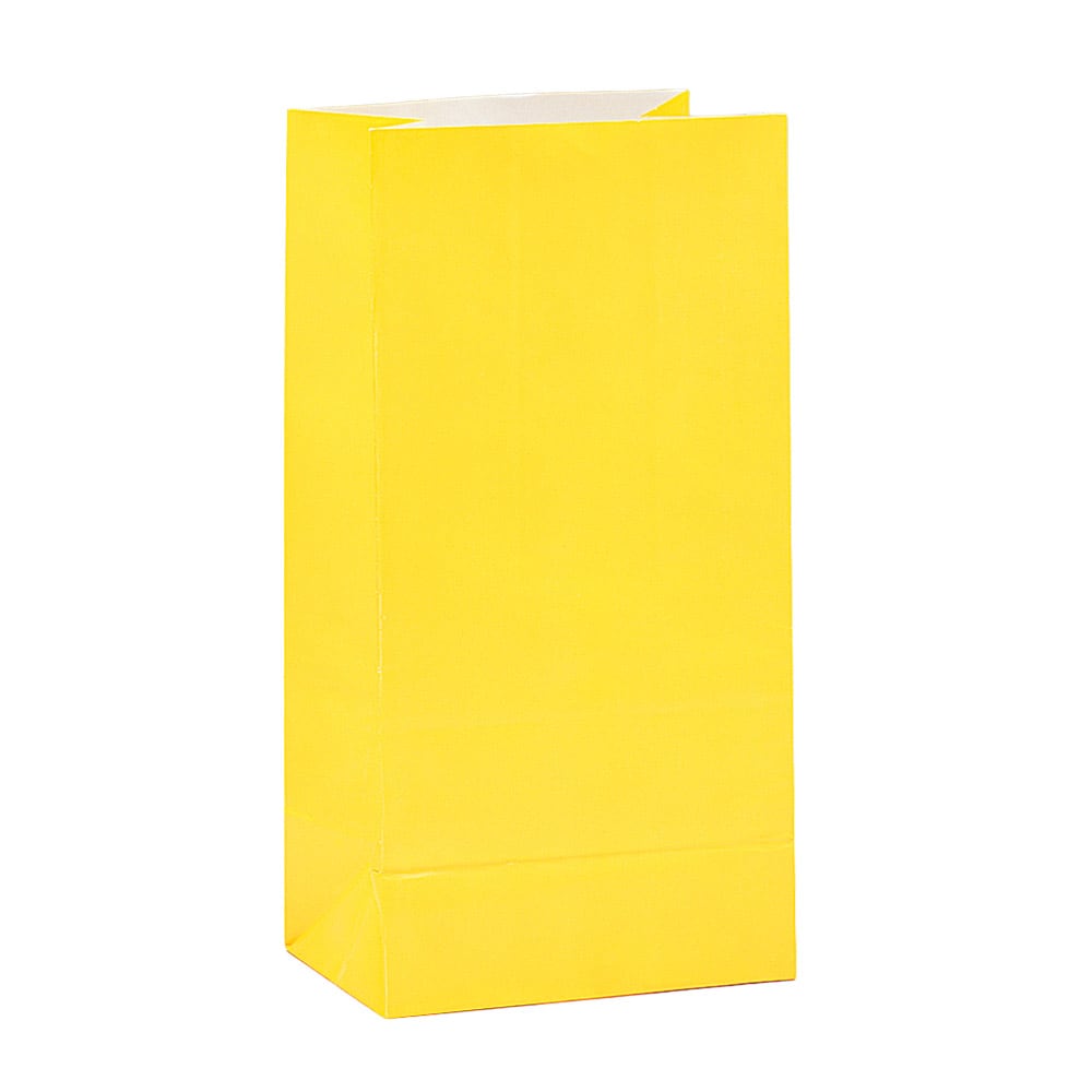 Kalaspåsar i papper - Gula 12-pack