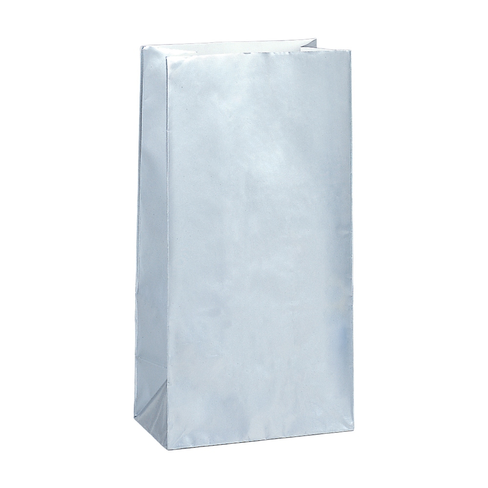 Kalaspåsar i papper Silvermetallic 10-pack