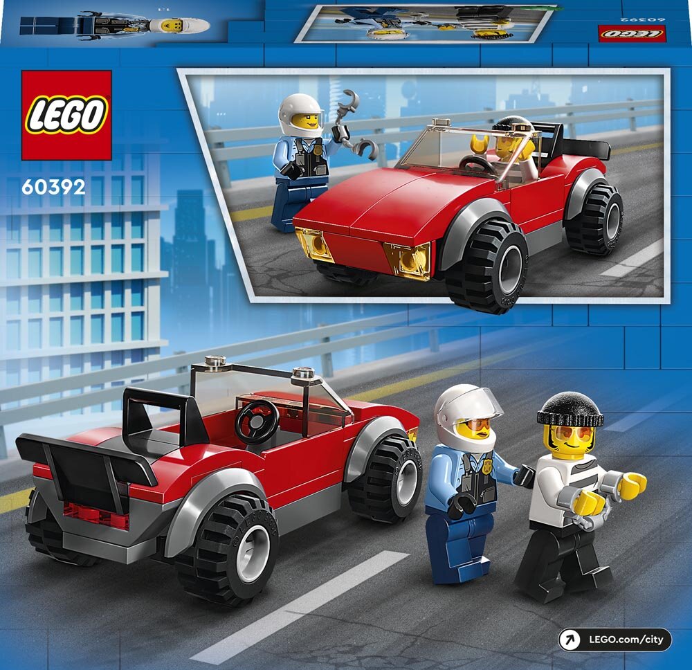 LEGO City - Biljakt med polismotorcykel 5+