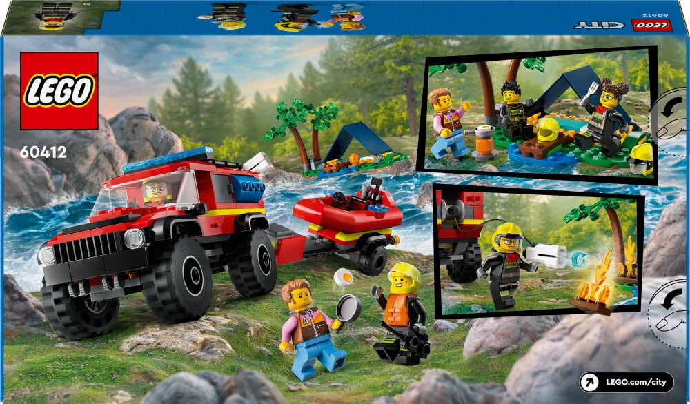 LEGO City - 4x4 Brandbil med räddningsbåt 5+