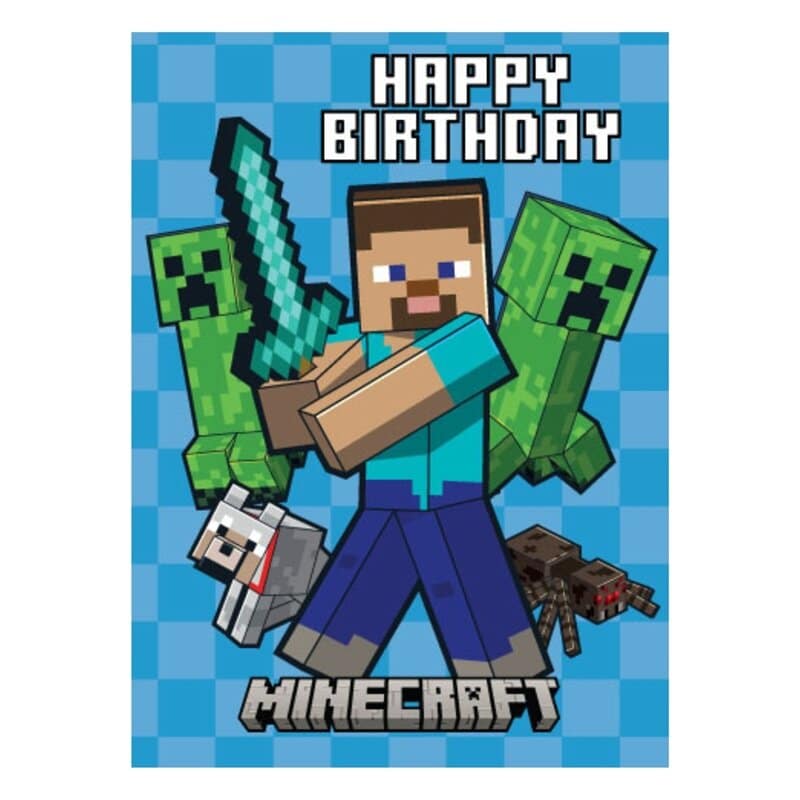 Minecraft Steve Födelsedagskort