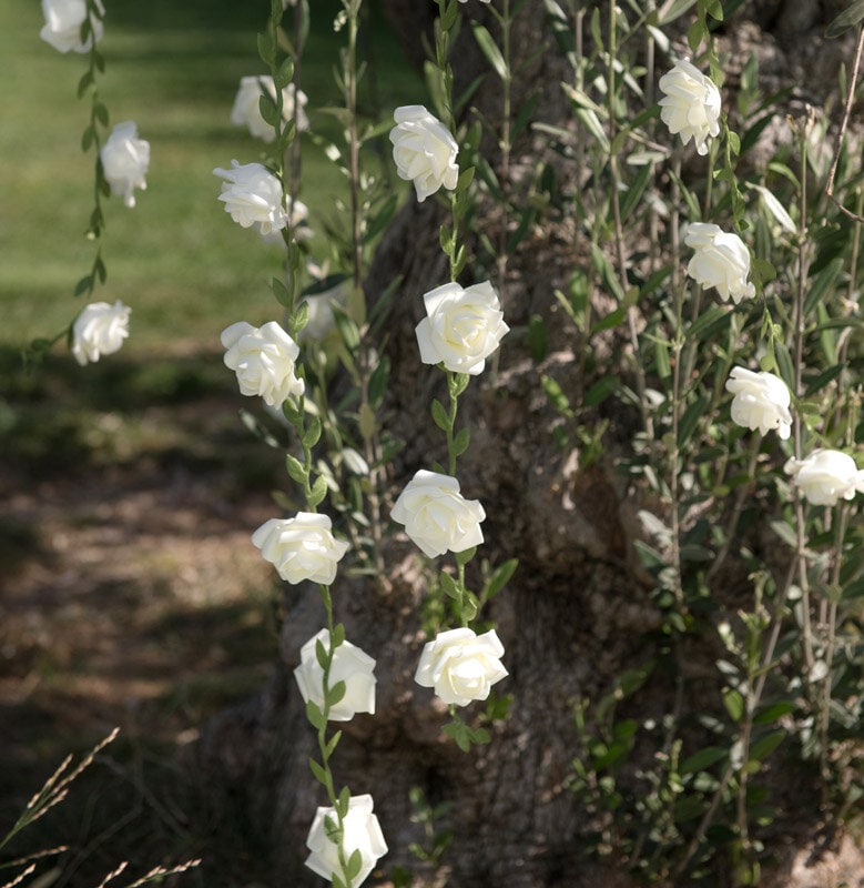 Girlang med vita rosor 120 cm