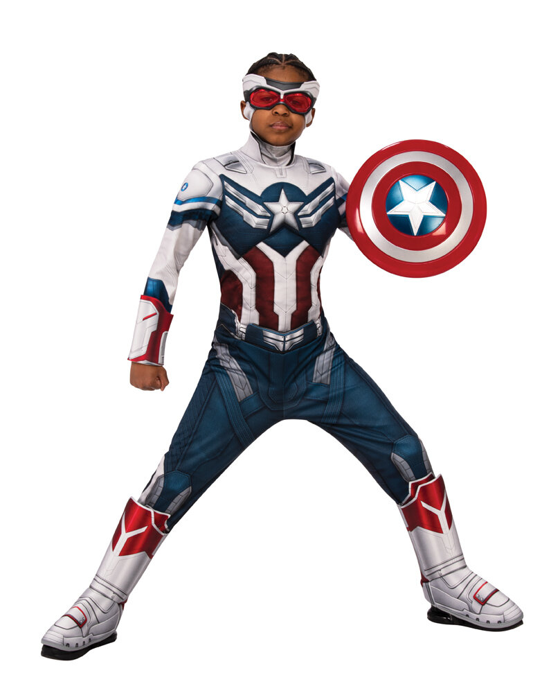 Captain America Winter Soldier Maskeraddräkt Deluxe Barn 7-8 år