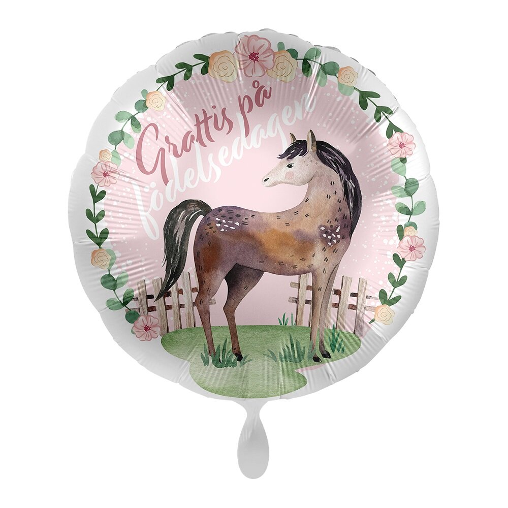 Folieballong Häst - Grattis på födelsedagen
