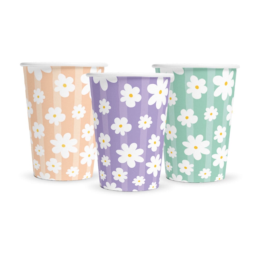 Daisies Pappmuggar 8-pack