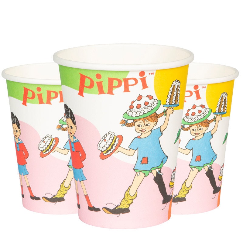 Pippi Långstrump - Pappmuggar 8-pack