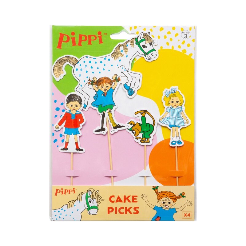 Pippi Långstrump - Cake Toppers 4-pack