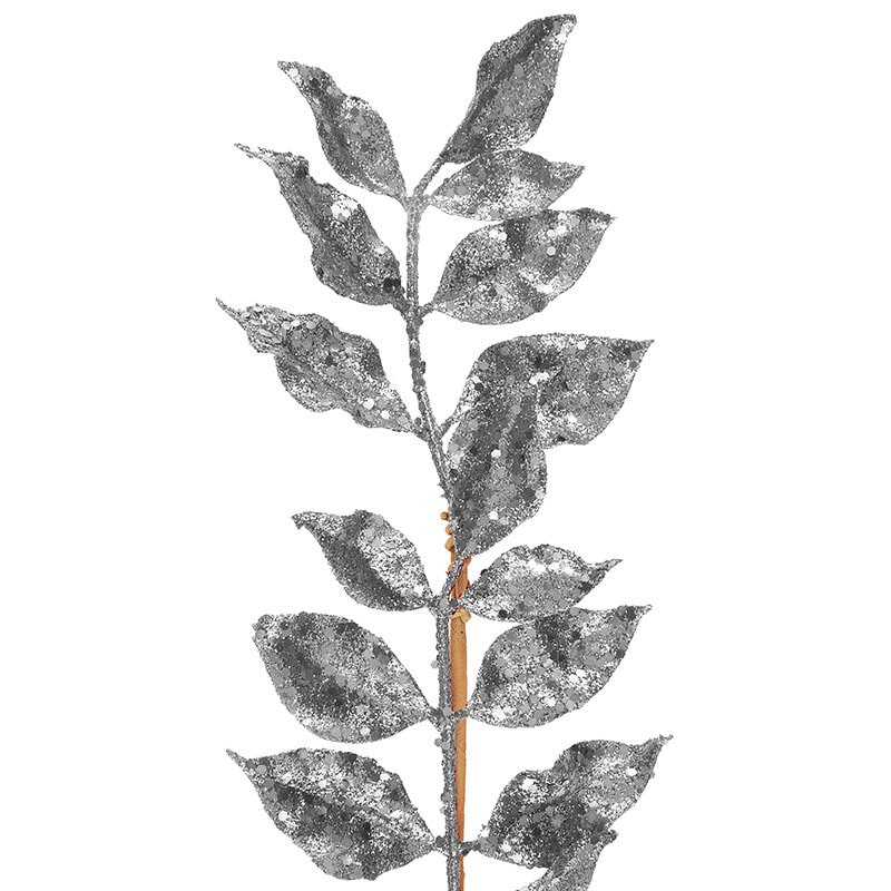 Glittrande bladverk - Silver 80 cm