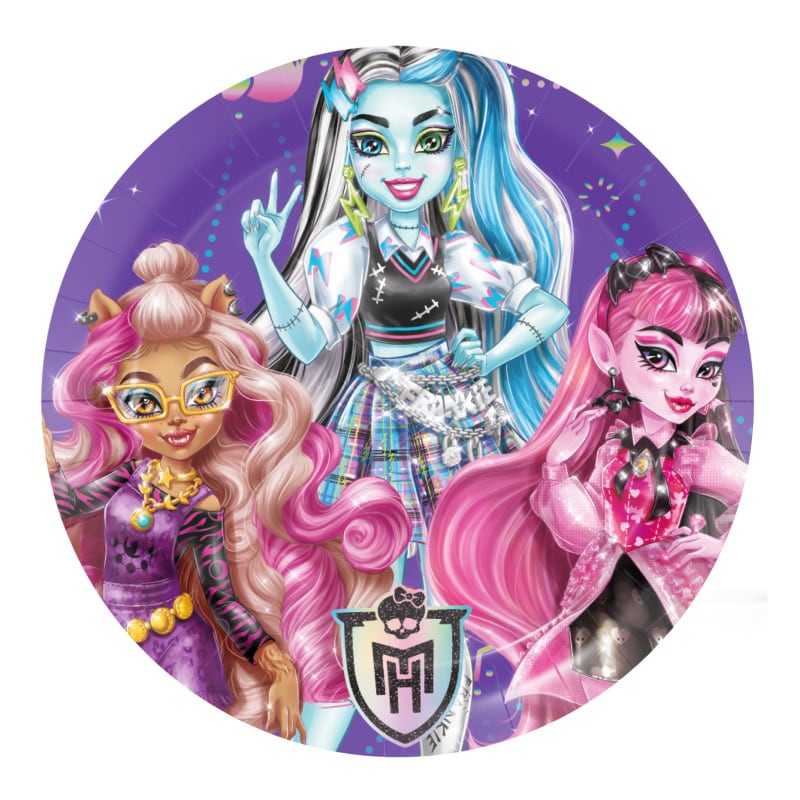 Monster High - Tallrikar 18 cm, 8-pack
