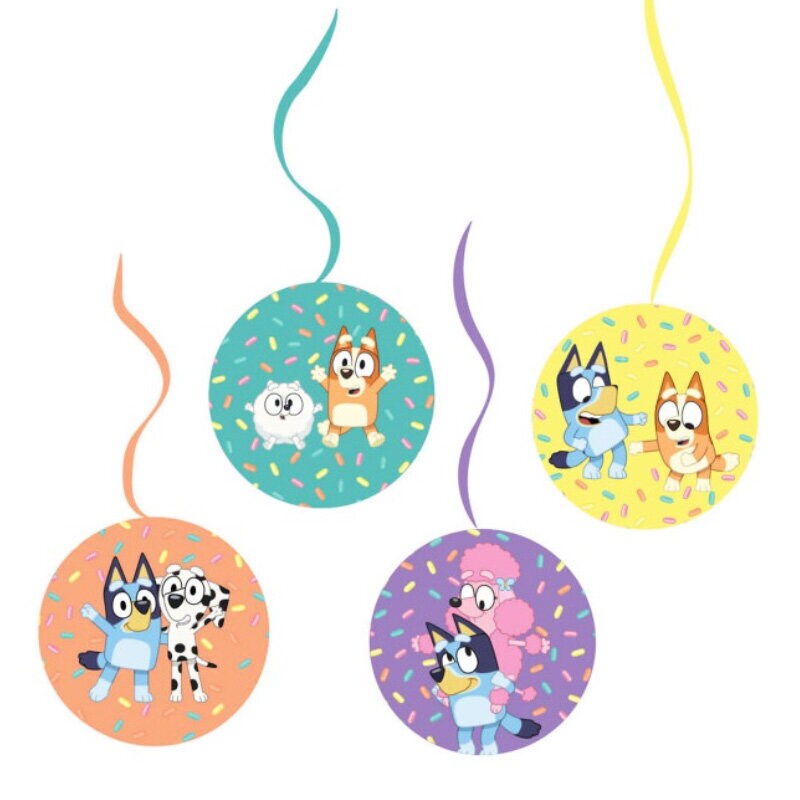 Bluey Hängande Swirl Dekorationer 4-pack