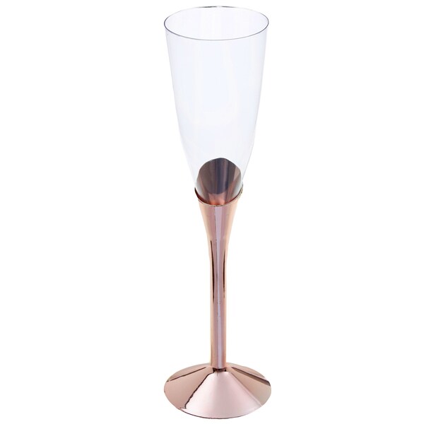 Champagneglas av plast med roséguldfot 6-pack