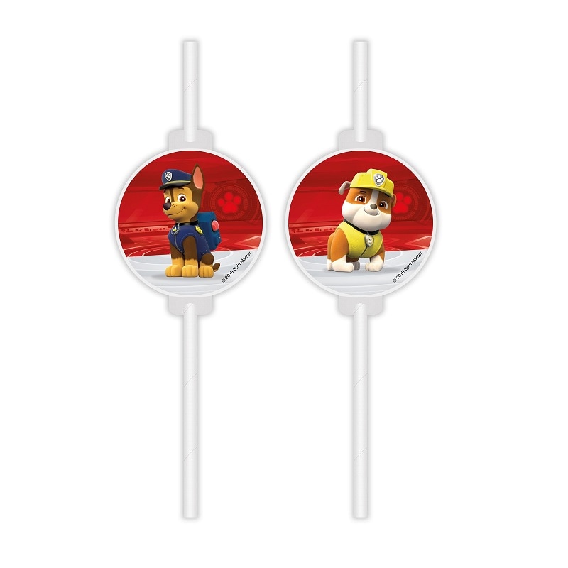 Paw Patrol Ready for Action - Pappsugrör 4-pack