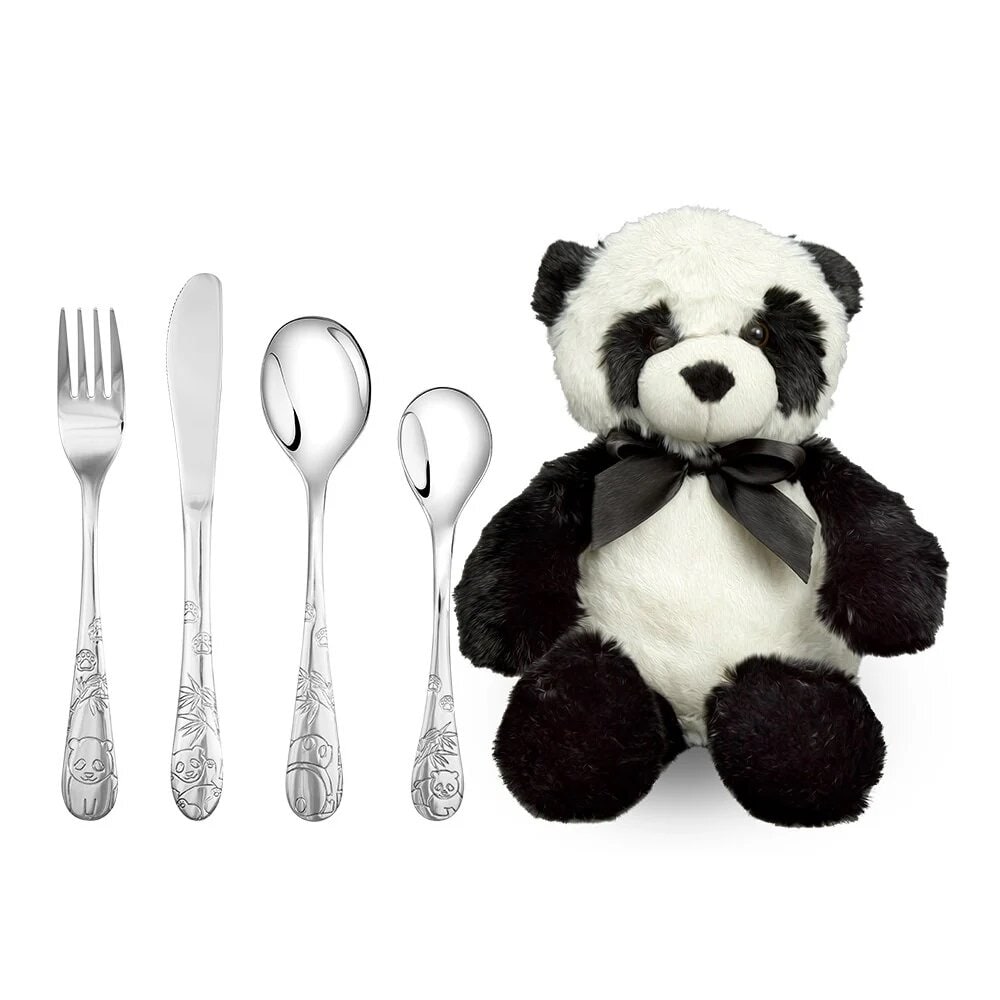 Doppresent Bestickset & Panda Gosedjur