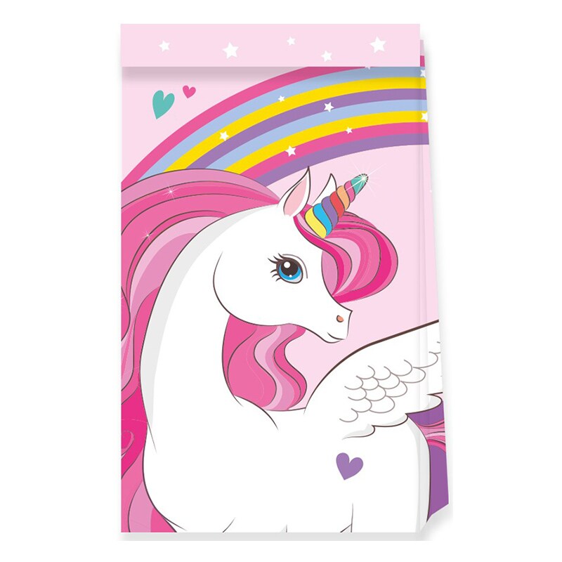 Unicorn Rainbow - Kalaspåsar av papper 4-pack
