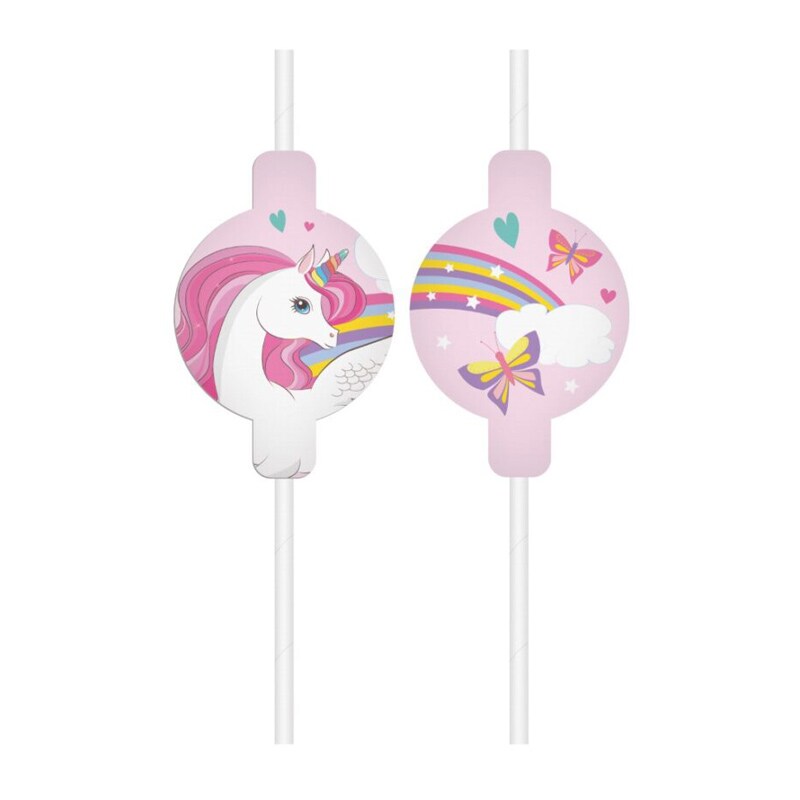 Unicorn Rainbow - Pappsugrör 4-pack
