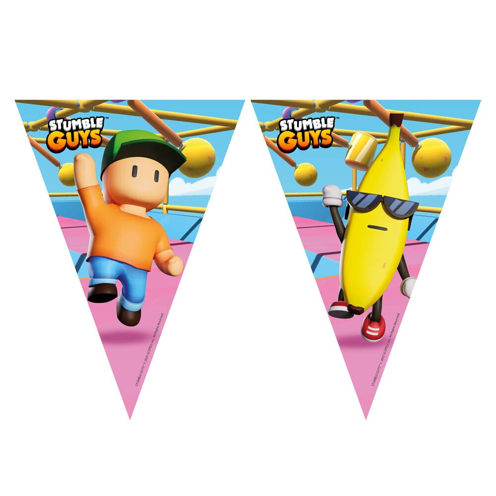 Stumble Guys - Flaggirlang av papper 230 cm