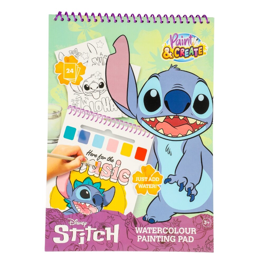 Stitch Målarbok med vattenfärger