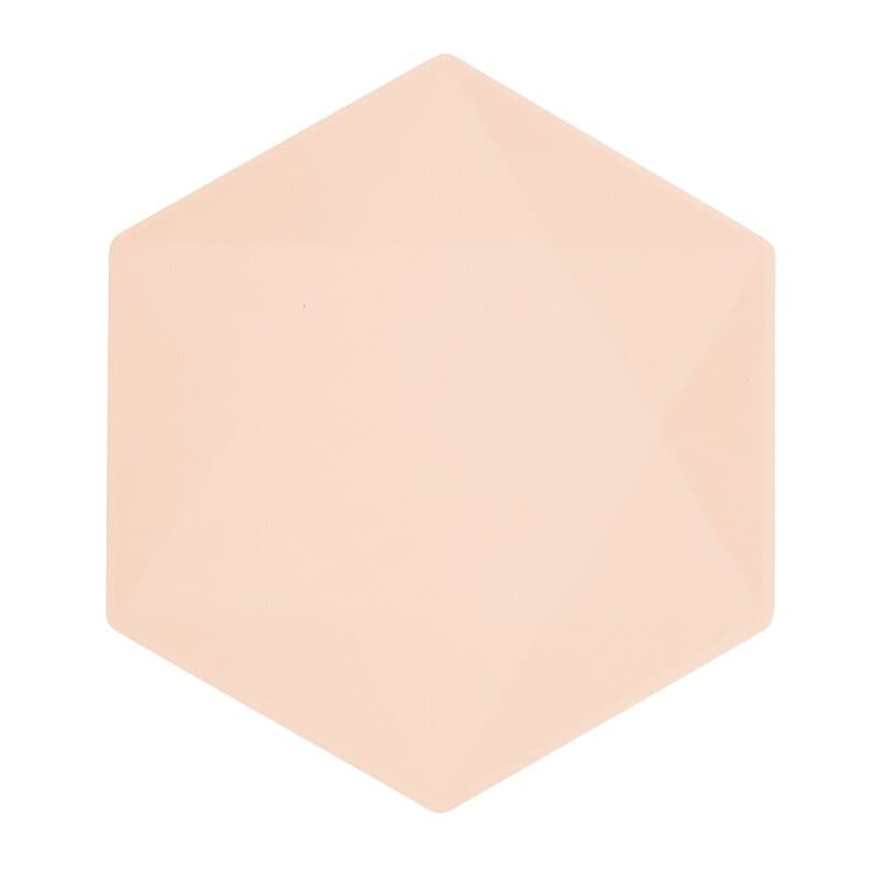Tallrikar Decor Premium Hexagon 26 cm Aprikos 6-pack