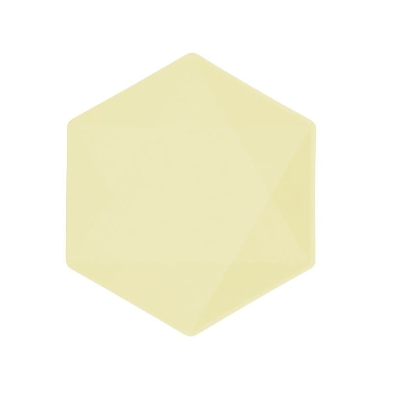 Tallrikar Decor Premium Hexagon 21 cm Gul 6-pack