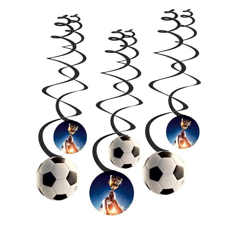 Kick it! Fotboll - Hängande Swirl Dekorationer 6-pack