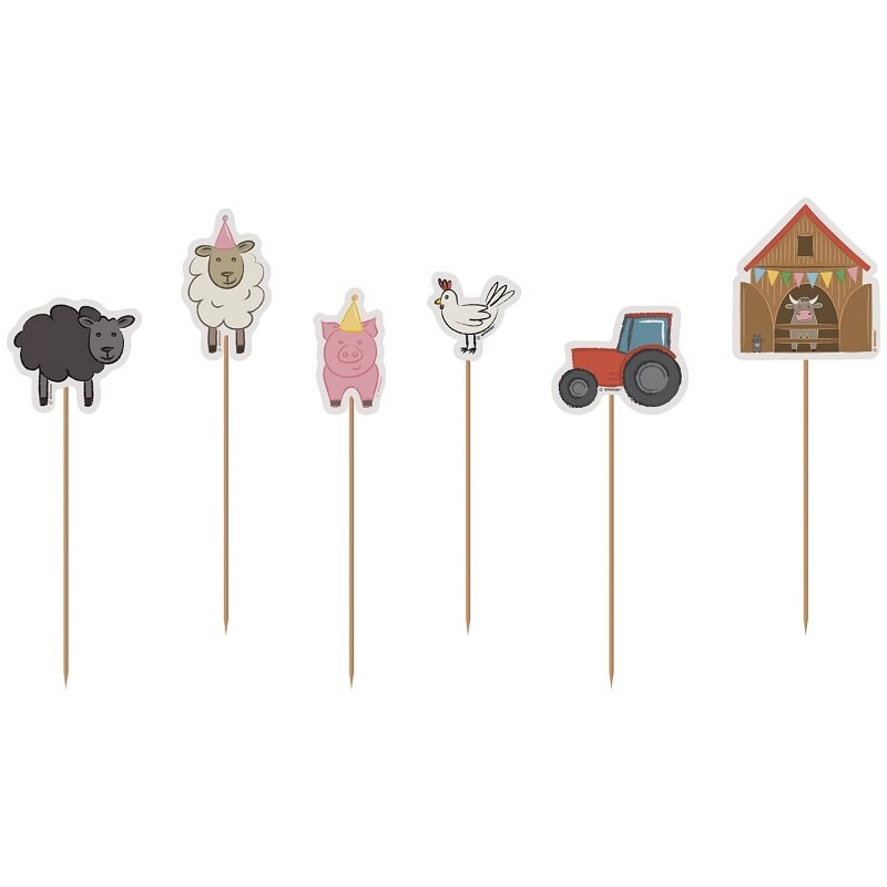 Bondgård - Cake Toppers 6-pack