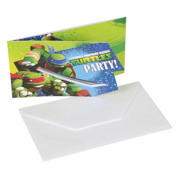 Turtles - Inbjudningskort 6-pack