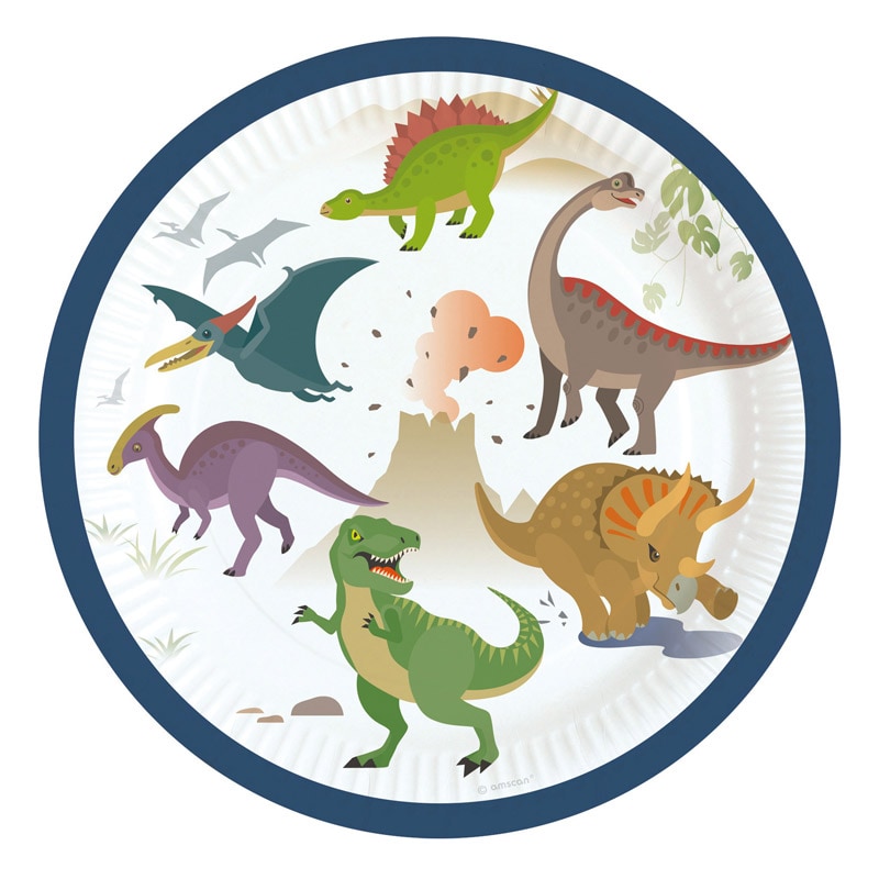 Happy Dinosaur - Assietter 8-pack