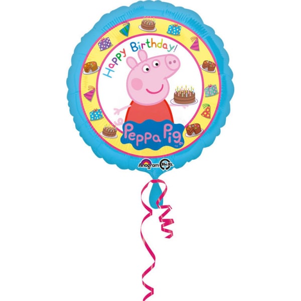 Peppa Pig, Folieballong rund (HB) blå