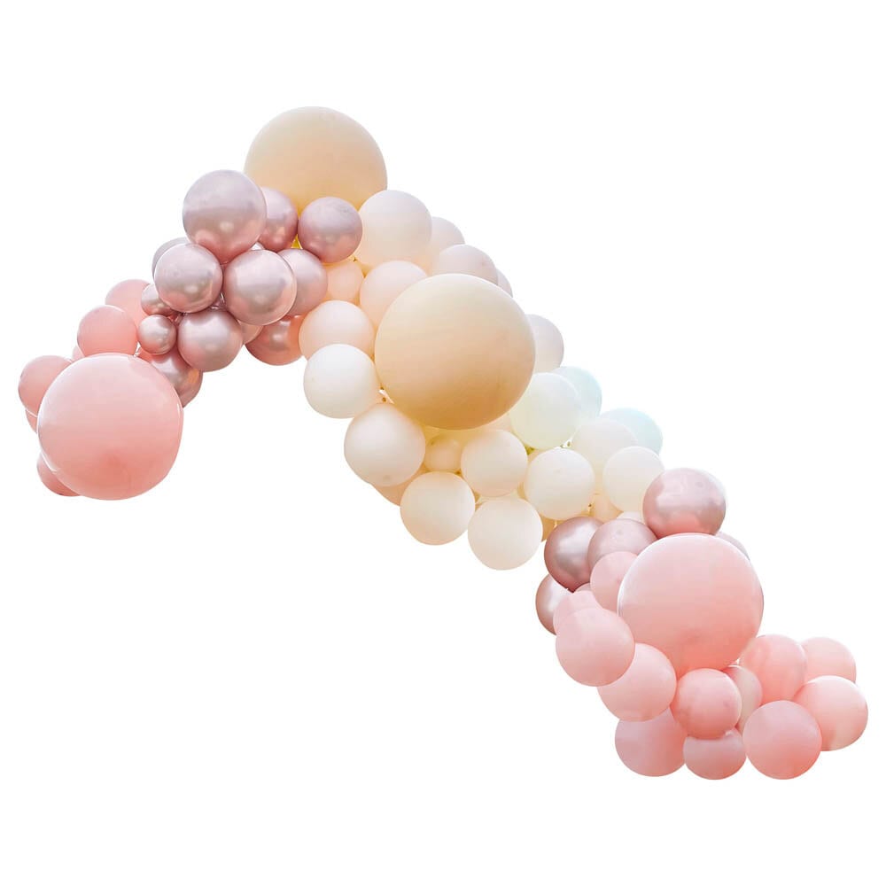 DIY Deluxe Ballongbåge - Persika, Natur och Roséguld