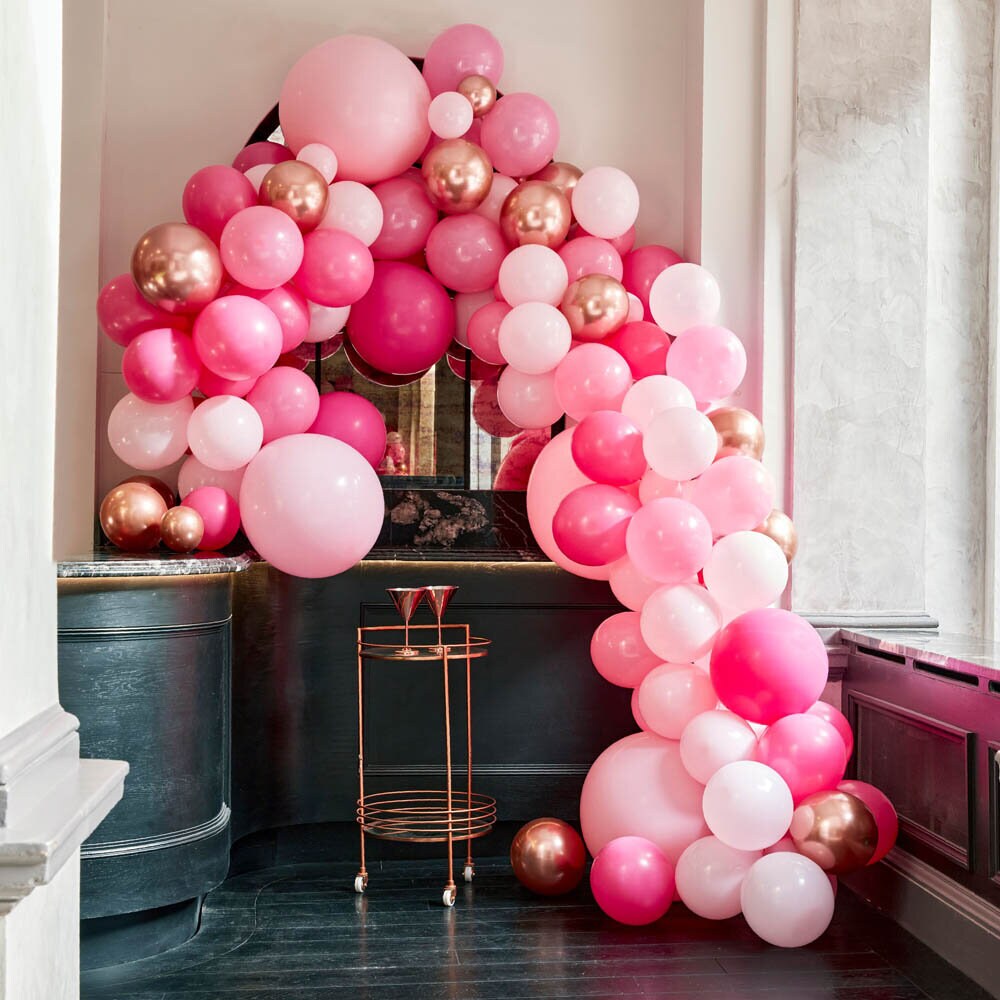 DIY Deluxe Ballongbåge - Rosa och Roséguld