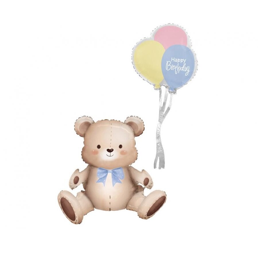 Teddybjörn Sittande Folieballong 76 cm