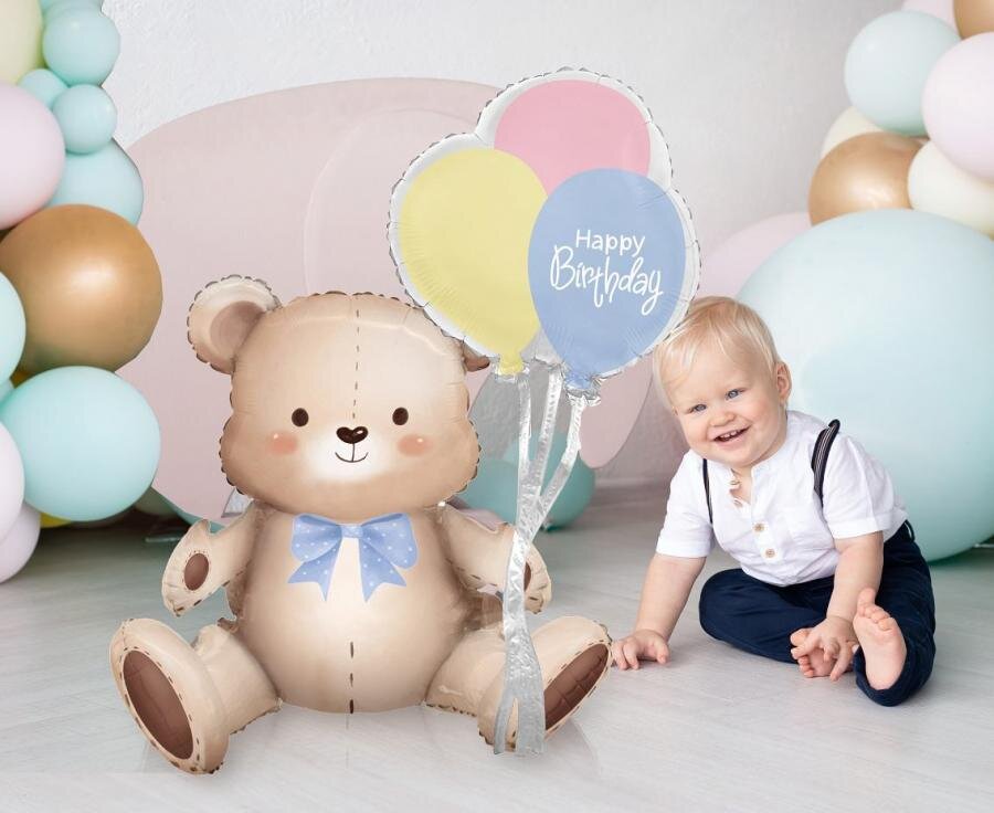 Teddybjörn Sittande Folieballong 76 cm