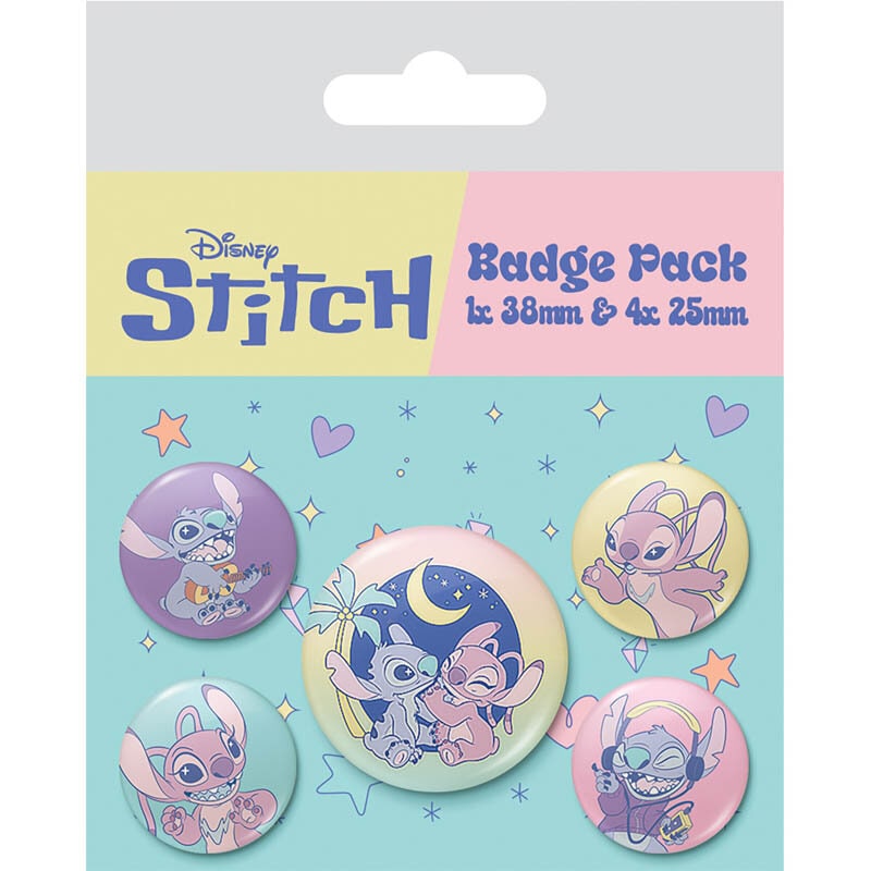 Lilo & Stitch - Knappar Pastell 5-pack