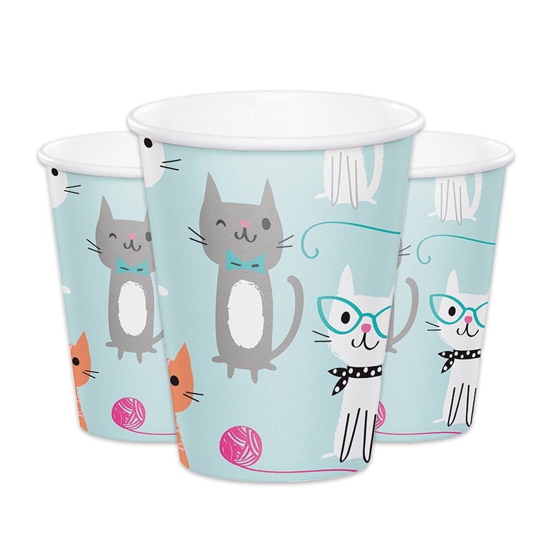 Cat Party - Pappmuggar 8-pack