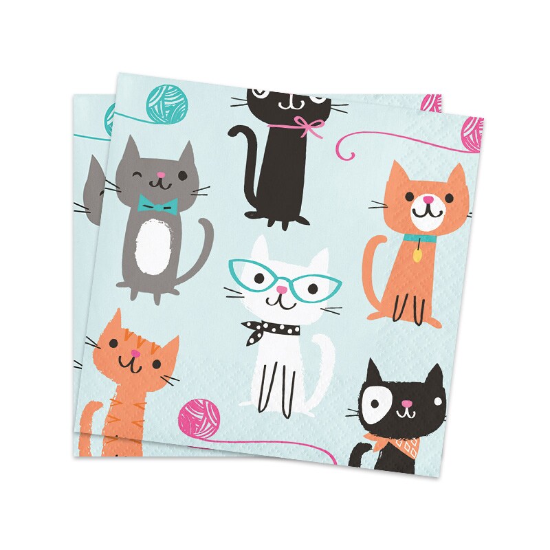 Cat Party - Caféservetter 16-pack