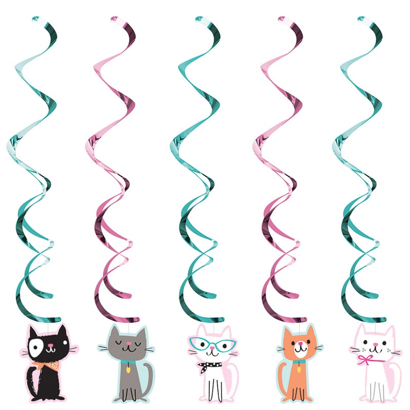 Cat Party- Hängande Swirl Dekorationer