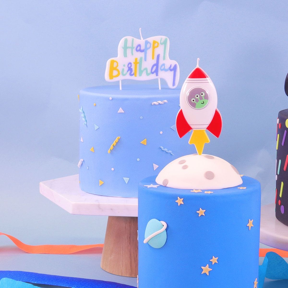 PME Tårtljus Pastell Blå - Happy Birthday