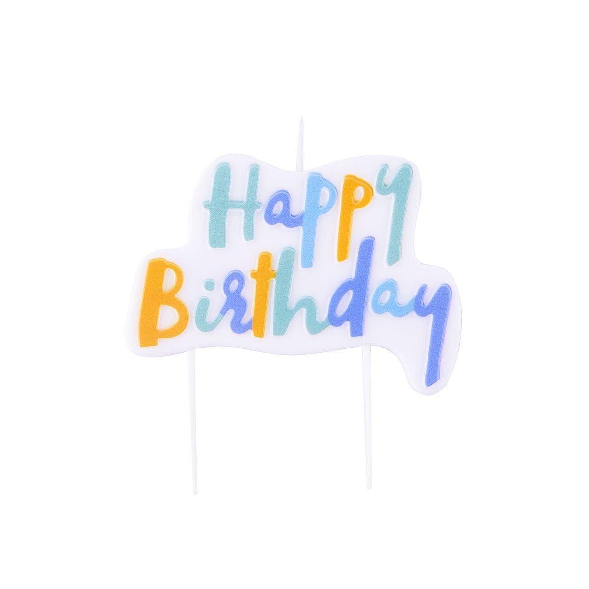 PME Tårtljus Pastell Blå - Happy Birthday