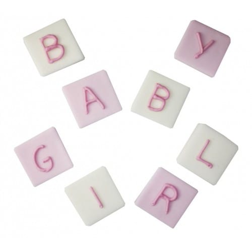 Sockerdekorationer, Baby Girl Blocks 8-pack