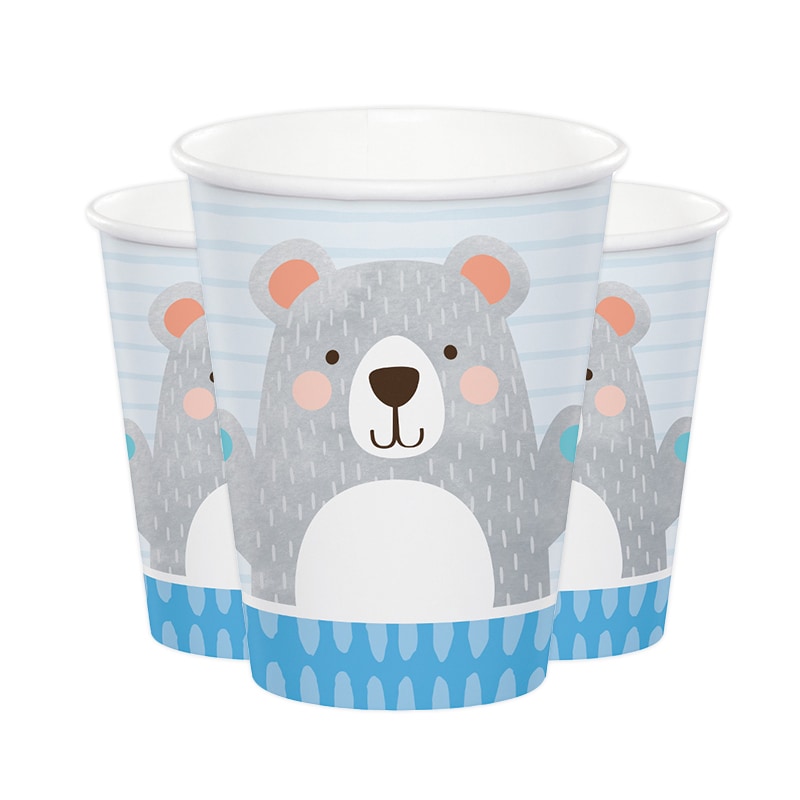 Birthday Bear - Pappmuggar 8-pack