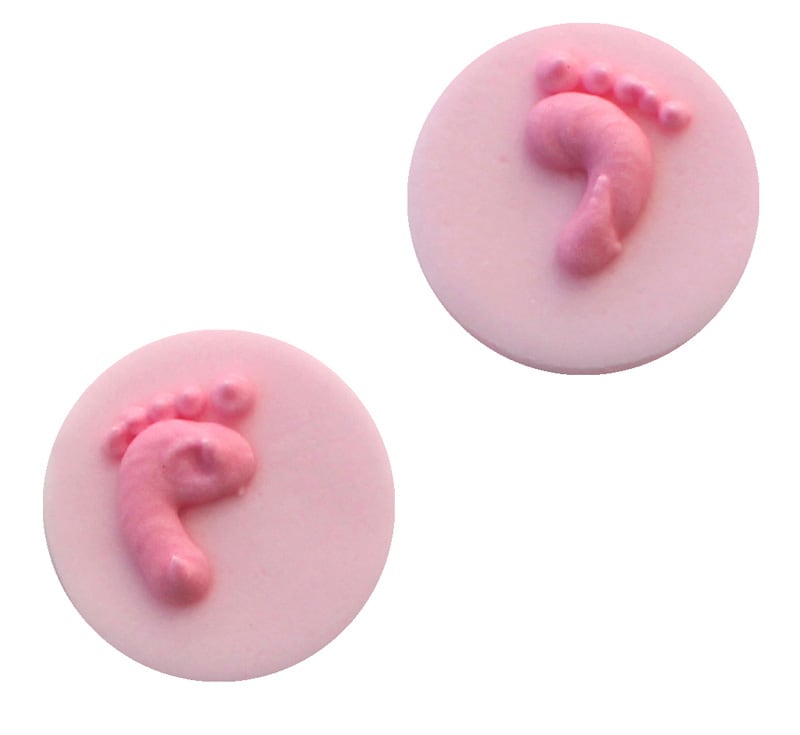 Sockerdekorationer - Baby feet rosa 8-pack