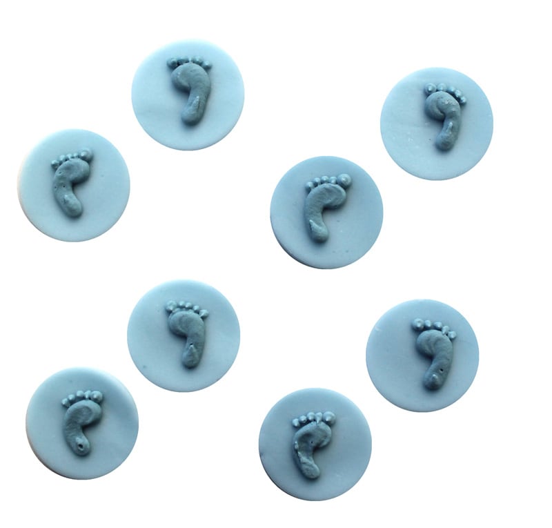 Sockerdekorationer, Baby feet blue 8-pack