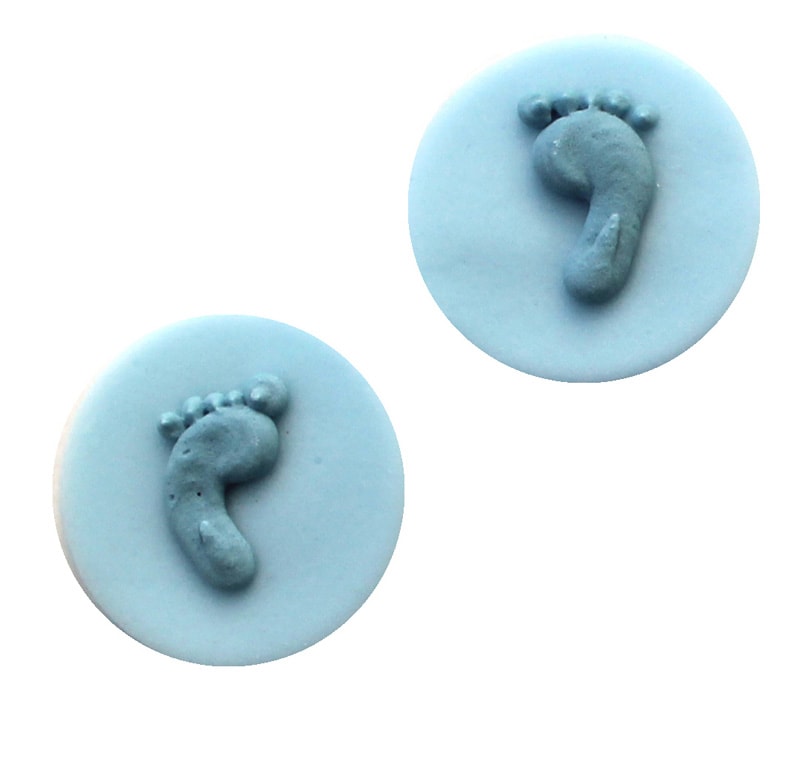 Sockerdekorationer, Baby feet blue 8-pack