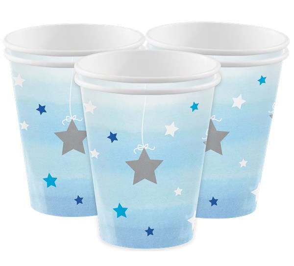 Twinkle Little Star Blå - Pappmuggar 8-pack