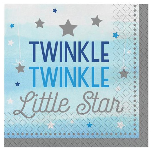 Twinkle Little Star Blå, Servetter 16-pack